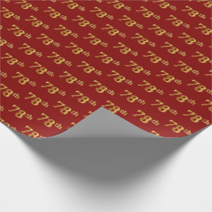 Papier Cadeau Red, Faux Gold 78e (Soixante-dix-huitième)