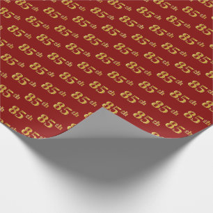 Papier Cadeau Red, Faux Gold 85e (Quatre-vingt-cinquième)