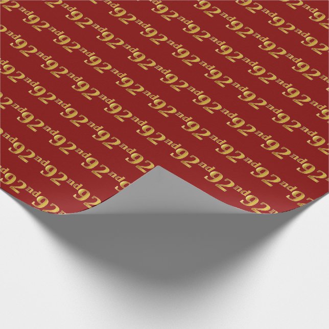 Papier Cadeau Red, Faux Gold 92e (Quatre-vingt-dix-deuxième) (Coin)
