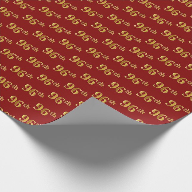 Papier Cadeau Red, Faux Gold 96e (Quatre-vingt-seizième) (Coin)
