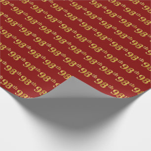 Papier Cadeau Red, Faux Gold 98e (Quatre-vingt-dix-huitième)