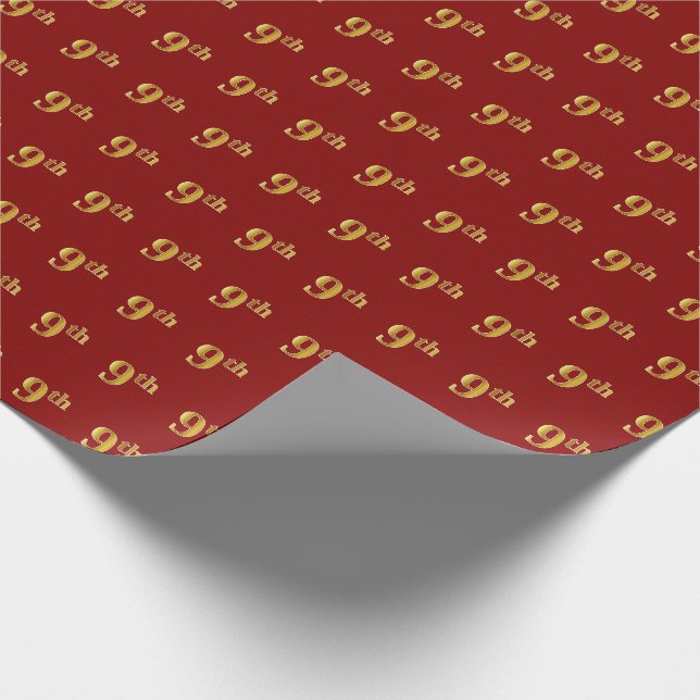 Papier Cadeau Red, Faux Gold 9th (Neuvième) Event (Coin)