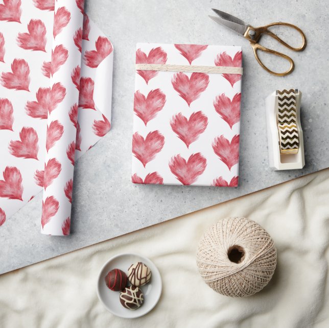 Papier Cadeau Red Flame Hearts Bridal Shower (Artisanat)