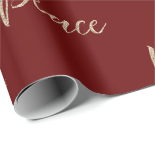Papier Cadeau Red Gold Luxe Parties scintillant Peace