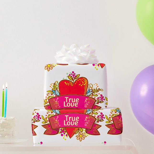 Papier Cadeau Red Heart True Love (Créateur téléchargé)