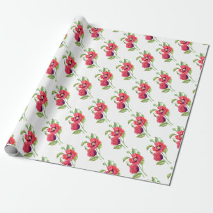 Papier Cadeau Red Poppies Floral Art