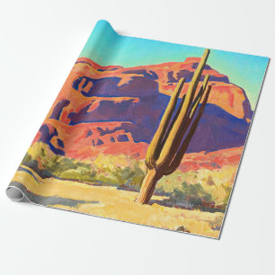 Papier Cadeau Red Rocks and Cactus, 1945, par Maynard Dixon