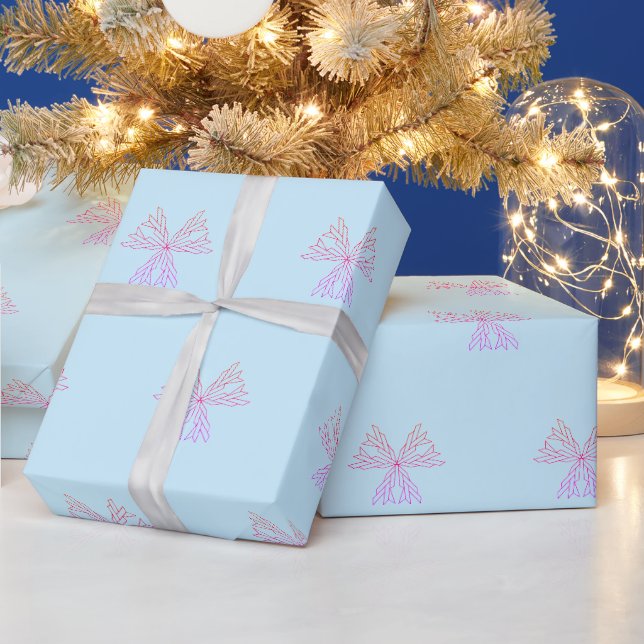 Papier Cadeau Red Snowflakes Merry Christmas Script with 2026 Wr (Vacances)