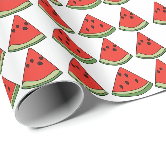 Papier Cadeau Red Watermelon Slices  (Coin rond)