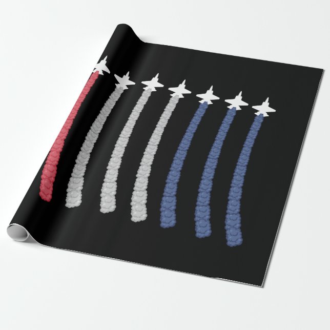 Papier Cadeau Red White Blue Air Force 4 juillet (Déroulé)