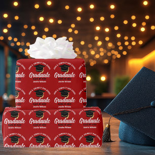 Papier Cadeau Red White Graduate Custom 2025