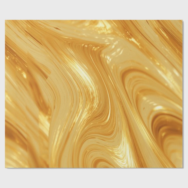 Papier Cadeau Reflet de couleur or (Plat)
