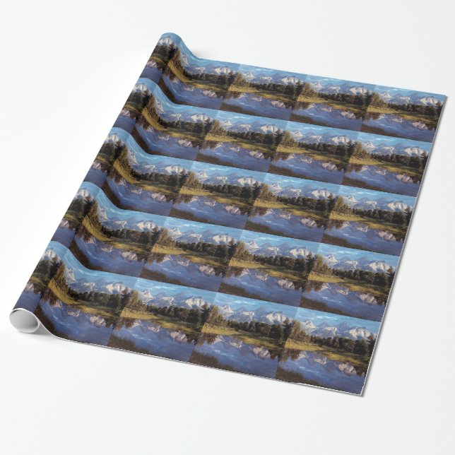 Papier Cadeau Réflexions grandes de Yellowstone Teton (Déroulé)