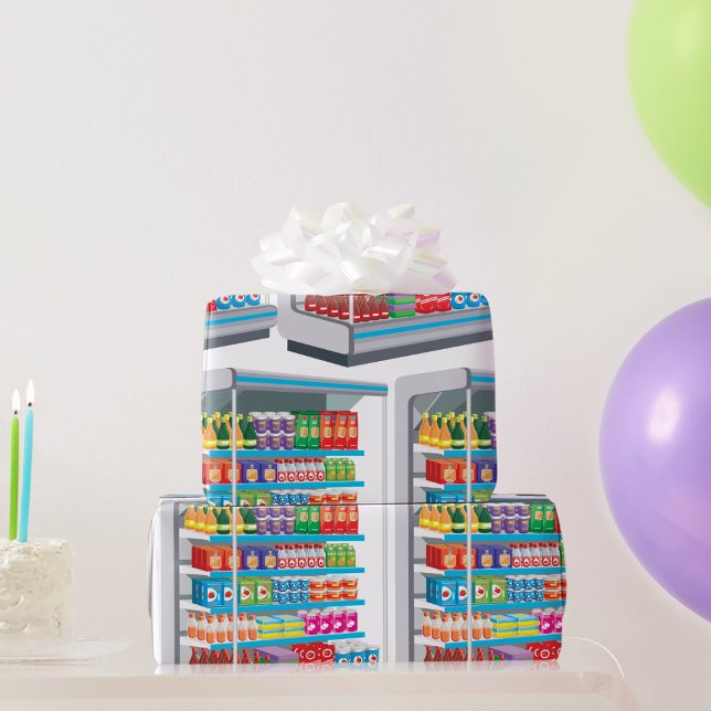 Papier Cadeau Réfrigérateur laitier de supermarché (Créateur téléchargé)