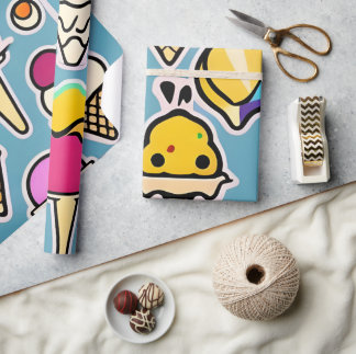 Papier Cadeau Refroidissement - Vibrant cône de crème glacée