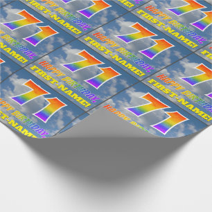 Papier Cadeau Regard "71" d'arc-en-ciel et "JOYEUX