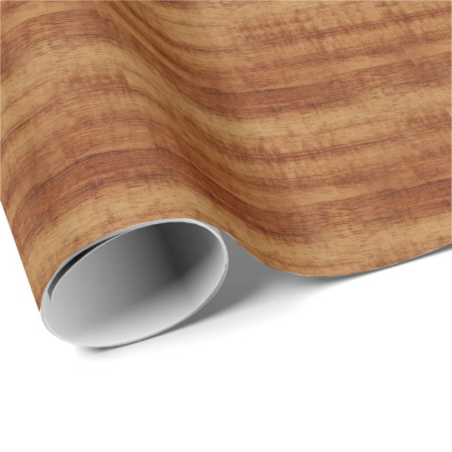 Papier Cadeau Regard du bois de grain d'acacia bouclé de Koa (Coin rond)