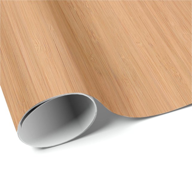 Papier Cadeau Regard du bois en bambou naturel de grain (Coin rond)