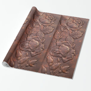Papier Cadeau Regard vintage de rose de cuir
