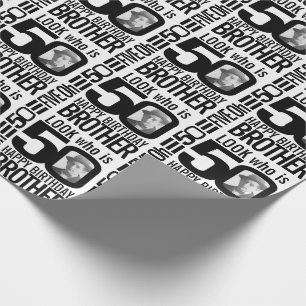 Papier Cadeau Regardez qui est le 50e anniversaire du frère pho