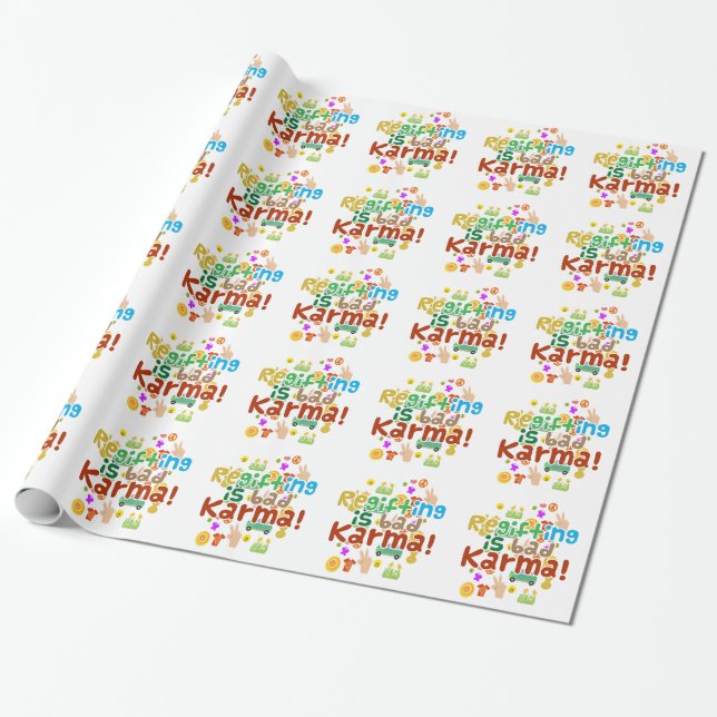 Papier Cadeau Regifting est mauvais karma (Déroulé)