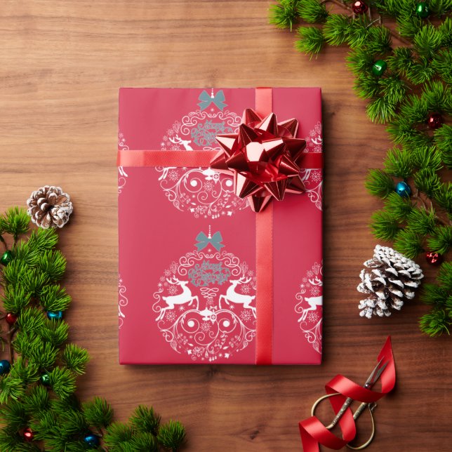 Papier Cadeau Reindeer Noël Ornements Enveloppement Papier (Cadeau de vacances)