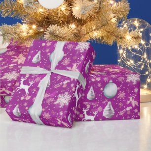 Papier Cadeau Reindeer Noël Ornements Snowflakes Noël