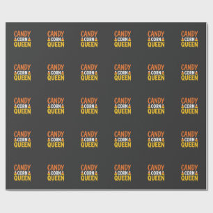 Papier Cadeau Reine Candy Corn Graphique Halloween_1