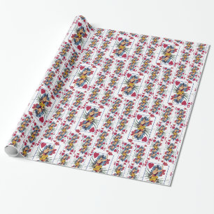 Papier Cadeau Reine des Coeurs et des Fleurs