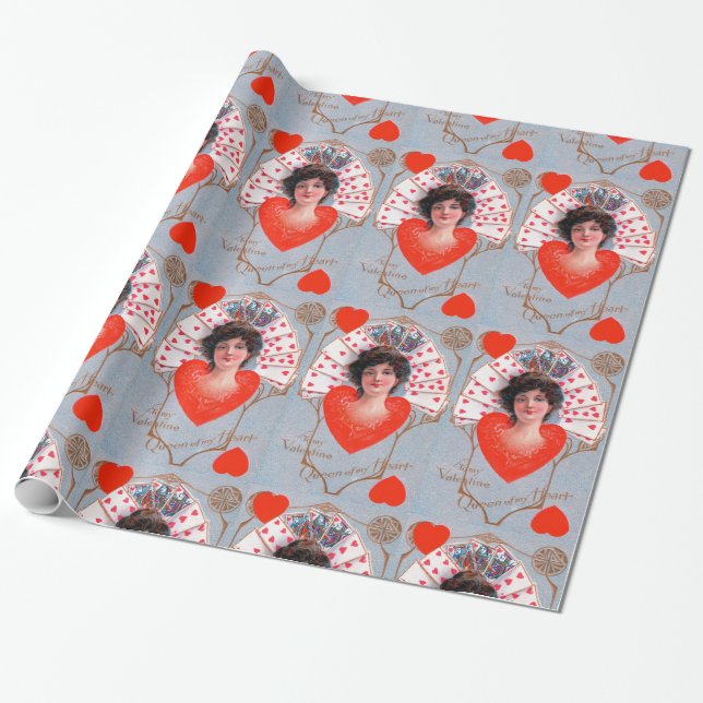 Papier Cadeau REINE DES COEURS, Saint Valentin (Déroulé)