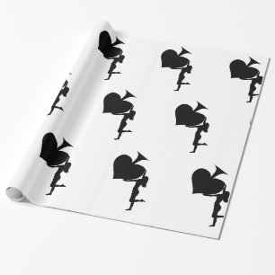Papier Cadeau Reine des pique tenant de l'As noir Thunder_Cove