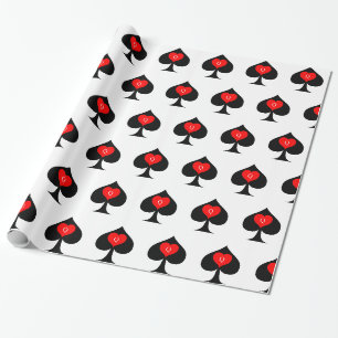 Papier Cadeau Reine noire des pique Coeur rouge Thunder_Cove