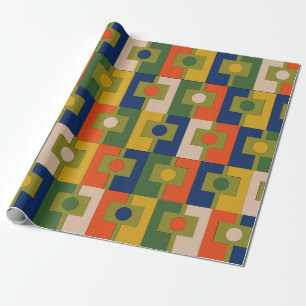Papier Cadeau Rektangel Motif géométrique moderne du milieu du s