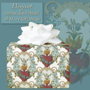 Papier Cadeau Religieux Catholique Vierge Marie Coeur immaculé