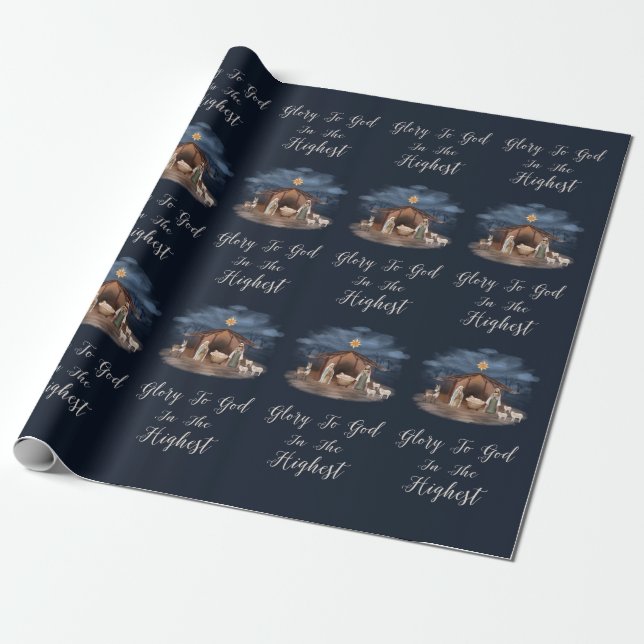 Papier Cadeau Religieux Jésus Nativité chrétien (Déroulé)