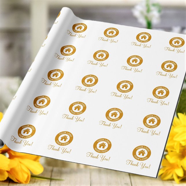Papier Cadeau Remerciements avec logo d'entreprise personnalisé (Créateur téléchargé)