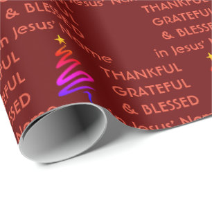 Papier Cadeau REMERCIEUX REMERCIEMENT BÉNÉFICIÉ Jésus Noël