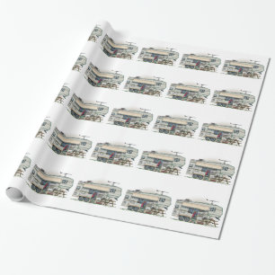 Papier Cadeau Remorque mignonne de voyage de campeur de