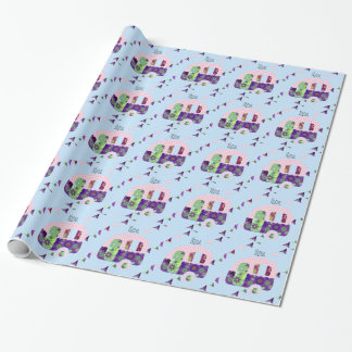 Papier Cadeau Remorque rétro Shabbychic, camping-car, caravane
