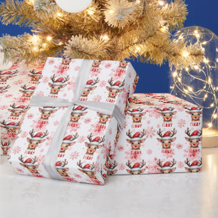 Papier Cadeau Renard de Noël personnalisé