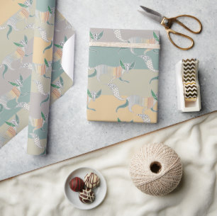 Papier Cadeau Renard merveilleux de Noël d'hiver