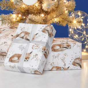 Papier Cadeau Renards Cozy Noël