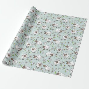 Papier Cadeau Renards et papillons sur le noir