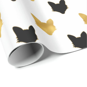 Papier Cadeau Renards noirs d'or