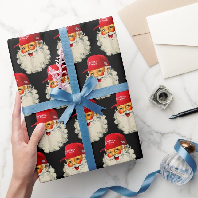 Papier Cadeau Rendre à Noël sa grandeur Trump Christmas Maga (Cadeaux)