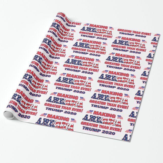 Papier Cadeau Rendre l'Amérique plus grande que jamais Trump 202 (Déroulé)