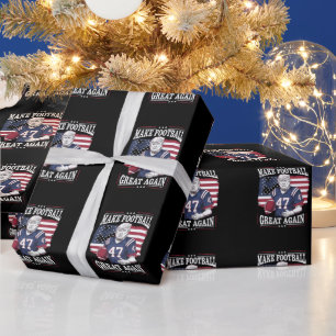 Papier Cadeau Rendre le football génial à nouveau drapeau améric