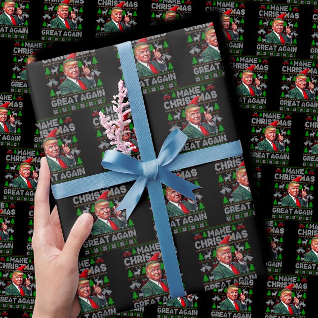 Papier Cadeau Rendre Noël grand Père Noël Trump Xmas moche (Créateur téléchargé)