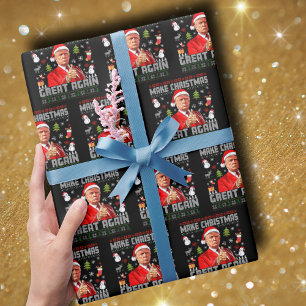 Papier Cadeau RENDRE NOËL GRAND Trump