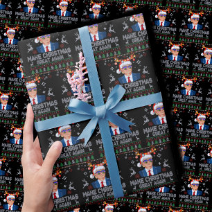Papier Cadeau Rendre Noël super à nouveau, Trump laide